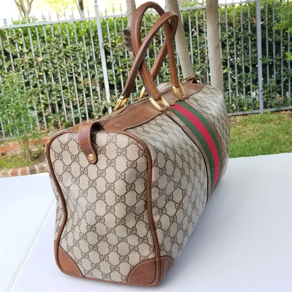 Vintage Gucci large Boston Carryall satchel weekender mini travel bag - Picture 8 of 16